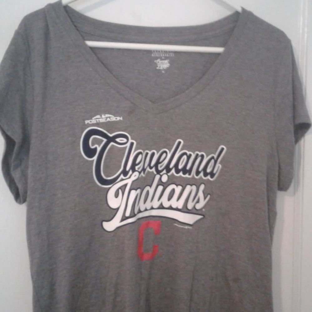 NWOT Cleveland Indians Baseball Gray T-shirt Sz XL